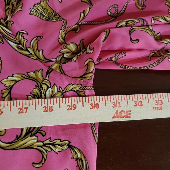 Belle Kim Gravel Status Update Smocked Sleeve Blouse Top Size 3X Rope Print Pink - Picture 9 of 10